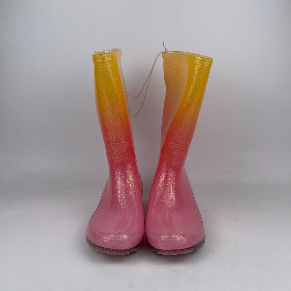 Cat & Jack Cece Rain Boots Kids 5 Pink Waterproof Easy-on Handles Round Toe - Picture 2 of 6